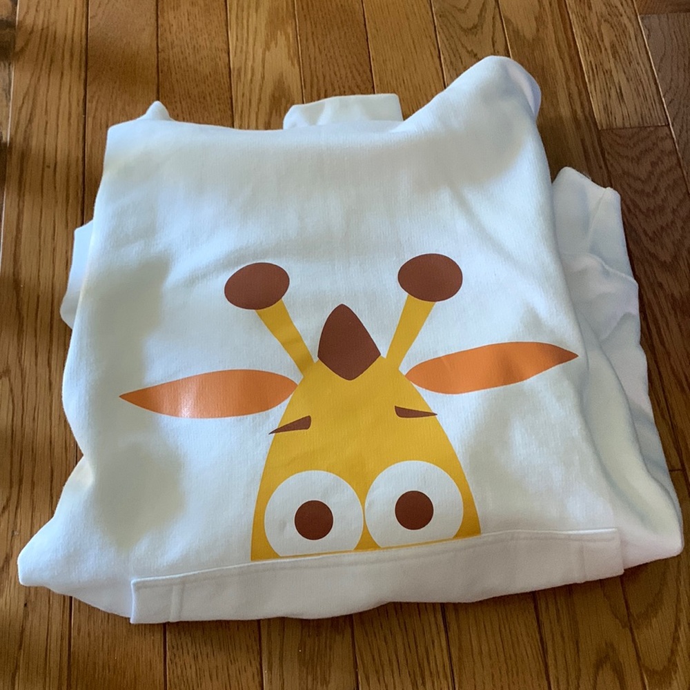 Giraffe white sweatshirt - size large
